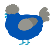 A ultramarine and ash chicken