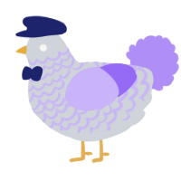 A mist and lilac chicken with a lace pattern
