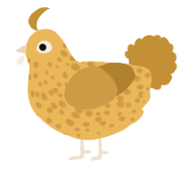 A honey and gold chicken with a speckle pattern