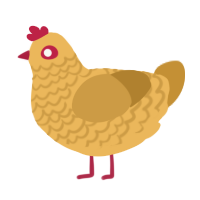 A honey and gold chicken with a lace pattern