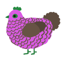 A orchid and bark chicken with a lace pattern