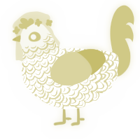 Lemon, a white and yellow chicken with a double-lace pattern