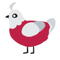 A crimson and mist chicken with a head pattern