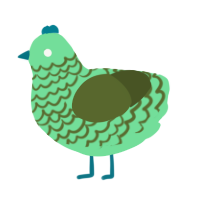 A spring and olive chicken with a lace pattern