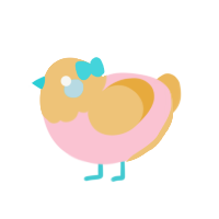 A rose and honey chicken with a head pattern