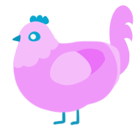 Bike Helmet, a lavender chicken with a head pattern