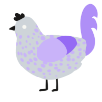 (unnamed), a mist and lilac chicken with a speckle pattern