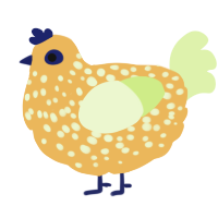 A honey and apple chicken with a speckle pattern