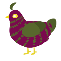 A wine and olive chicken with a bar pattern