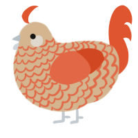 (unnamed), a beige and vermilion chicken with a lace pattern