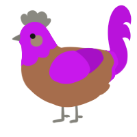 A brown and amethyst chicken with a head pattern