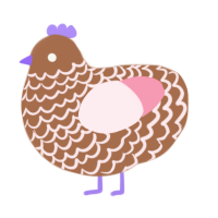 SuperQ, a brown and rose chicken with a lace pattern