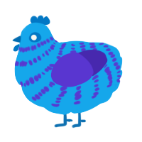 A sky and indigo chicken with a bar pattern