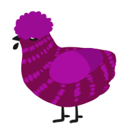 A wine and plum chicken with a bar pattern