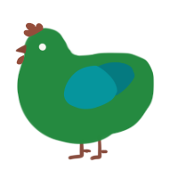 A viridian and teal chicken