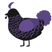 A sable and overcast chicken with a lace pattern