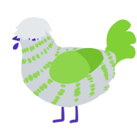 A mist and grass chicken with a bar pattern