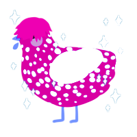 A wine and mist chicken with a speckle pattern