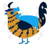 Wyndael, a orange and tumblr chicken with a bar pattern