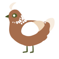 A brown and cream chicken with a neck-speckle pattern