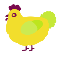 A yellow and lime chicken