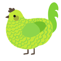 (unnamed), a lime and grass chicken with a lace pattern