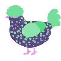 A overcast and spring chicken with a speckle pattern