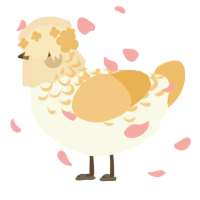 A white and honey chicken with a half-lace pattern