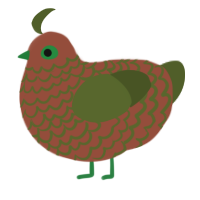 A russet and olive chicken with a lace pattern