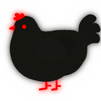 Florentine, a black chicken with a lace pattern