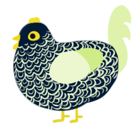 A tumblr and apple chicken with a double-lace pattern