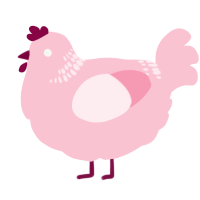A rose chicken with a neck-band pattern