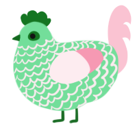A spring and rose chicken with a lace pattern