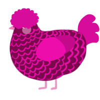 A wine and fuchsia chicken with a lace pattern