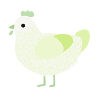 A white and apple chicken with a double-lace pattern