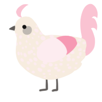 A cream and rose chicken with a speckle pattern