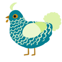 A sea and apple chicken with a lace pattern