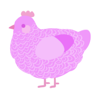 A lavender chicken with a double-lace pattern