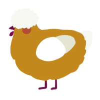 A ochre and white chicken