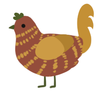 A russet and gold chicken with a bar pattern