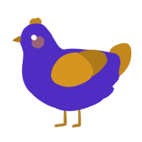milky way, a indigo and ochre chicken