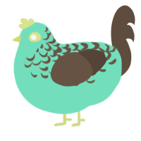 Mint Choc Chip, a mint and bark chicken with a half-lace pattern