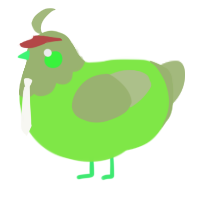 A violet and overcast chicken with a head pattern