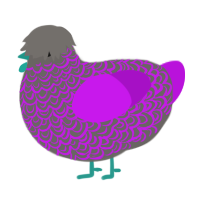 Stonnatta, a grey and amethyst chicken with a double-lace pattern