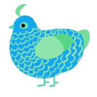 A sky and spring chicken with a lace pattern