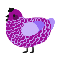 A plum and lilac chicken with a lace pattern