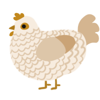 A cream and beige chicken with a lace pattern