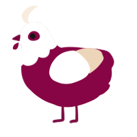 A maroon and cream chicken with a head pattern