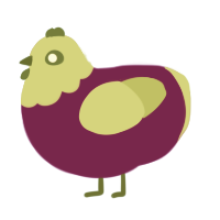 A amethyst and grass chicken with a head pattern