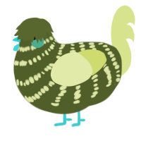 A olive and lemon chicken with a bar pattern